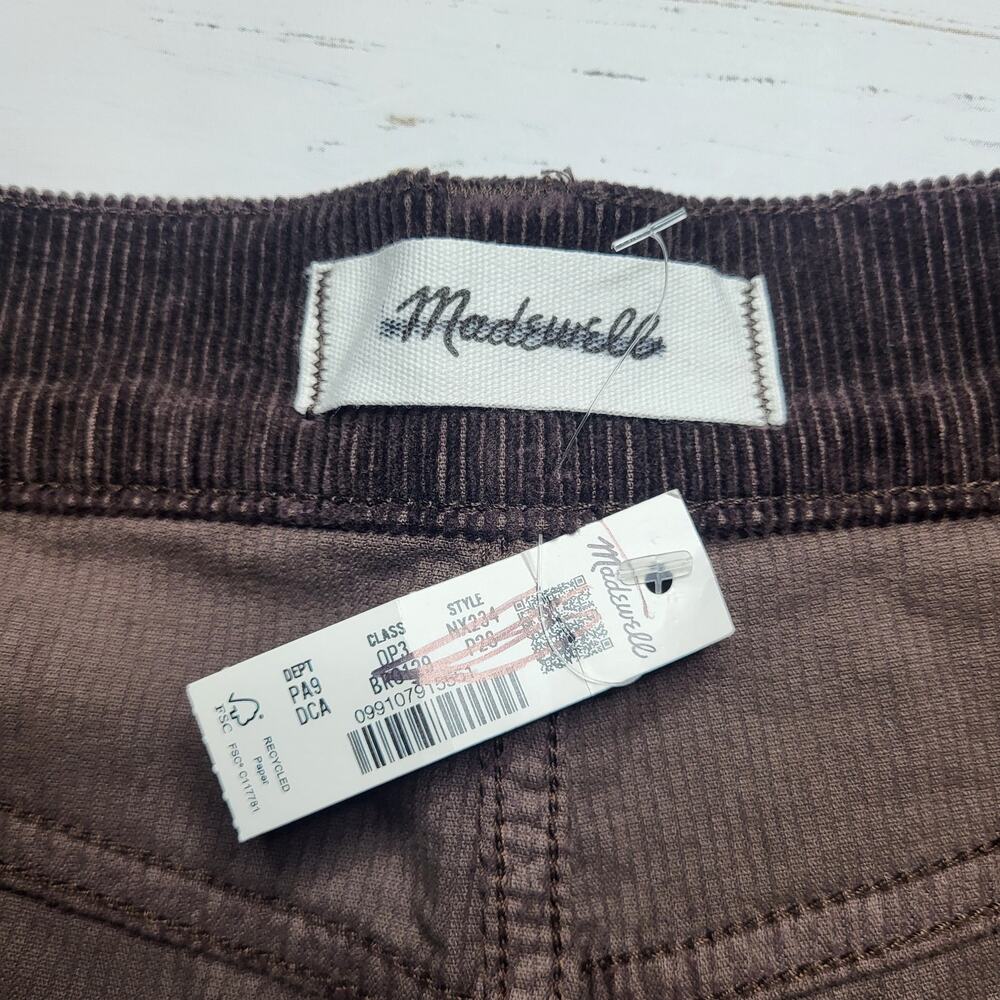 Madewell Petite Balloon Barrel Leg Corduroy Pants Dark Carob Brown Baggy 28P - Picture 9 of 12